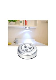 Resim Gardrop - Çekmece - Dolap Köşe Aydınlatıcı Kablosuz Pilli Led Spot Mutfak Lamba Stick Gümüş 