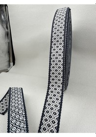 Resim 3 Cm Kilim Desenli Şerit-5 Metre-mavi 