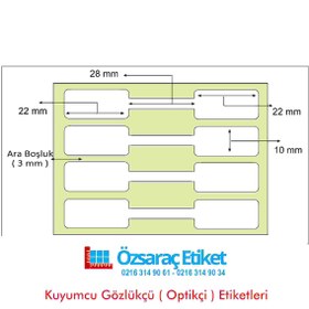 Resim 72 x 10 Kuyumcu Etiketi Pp Opak 1250 Sarım Çift Taraflı Tokmak 
