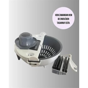 Resim Döner Mekanizmalı Rende Bıçaklı Sebze Dilimleyici Seti Midastech 