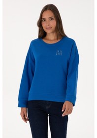 Resim U.S. Polo Assn. Kadın Koyu Mavi Bisiklet Yaka Basic Sweatshırt 50313565-VR032 
