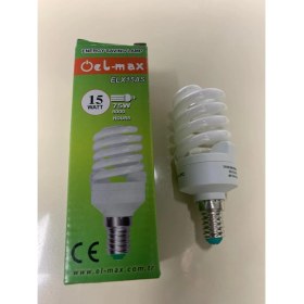 Resim Elmax 15W E14 Spiralli Tasarruflu Ampul 2700K 