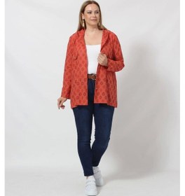 Resim Moda Berray B029t Kapüşonlu Delikli Mevsimlik Ceket Tarçın Karışık Çok Renkli 