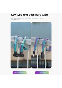 Resim Jokmae Çok Renkli Yansıtıcı Zincir Kilit, 2 Tuşlu Taşınabilir Çok Renkli 