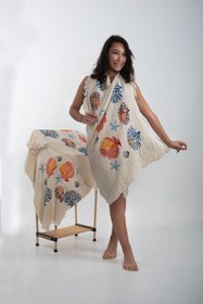 Resim Müslin Karışık Mercan Denizyıldızı Desenli Peştemal - Müslin 