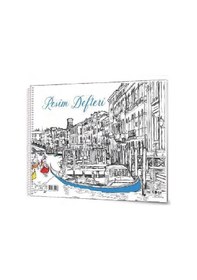 Resim Çınar Karton Kapak 17x24 Spiralli 15 Yaprak Resim Defteri 12'li Paket 