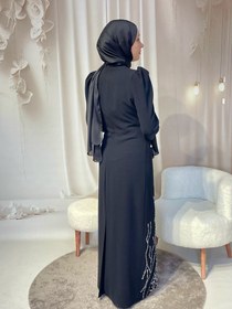 Resim Amaris Tesettür Abiye - Siyah / 44 