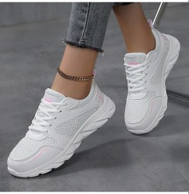 Resim Bayan Spor Kadın Nefes Spor Ayakkabı Kadın Rahat Ayakkabılar Yastık Kadın Rahat White Pink 40 White Pink Beyaz - Pembe 