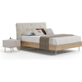 Resim Enza Home Cante Başlıklı Karyola 2'li Set - Krem 