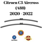 Resim Citroen C3 Aircross A88 2020 2021 2022 Uyumlu Araca Özel Ön Cam Muz Tipi Silecek Süpürgesi Takımı 65/40cm 2li Set Silbak 
