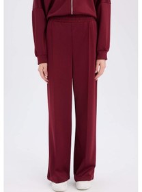 Resim DeFacto Wide Leg Geniş Bol Paça Eşofman Altı Basic Düz Beli Lastikli Bağcıklı E3953AX24WNBR115 Bordo 