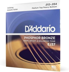 Resim AyrStore D'Addario Ej37 12 Telli Akustik Gitar Teli (12-54) 