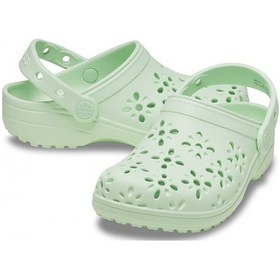 Resim Crocs Classic Floral Cut Out Clog K Kız Çocuk Terlik 210943 Yeşil 