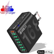 Resim Tip C Usb Şarj Cihazı Çoklu 8 Bağlantı Noktalı Yüksek Hızlı Hızlı Hızlı Şarj Kr Black 02 