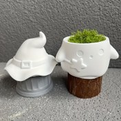 Resim 2 adet DIY Reçine Döküm Kalıpları - Candles, Plaster ve Dekoratif Depolama için Kapaklı Halloween Temalı Silikon Kalıplar | Yeşil Sökü Detaylı Sevimli Karikatür Tasarım | Mevsimlik El Sanatları ve Ev Dekoru için Mükemmel, Halloween Süslemeleri 