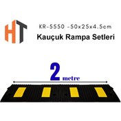Resim Hayat Trafik 2 Metre Kauçuk Rampa, Otopark Rampası, Kaldırım Rampası 25 x 50 x 4 cm 