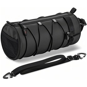 Resim Siyah Bisiklet Ön Çantası 2l - Dış Mekan Sürüşleri İçin Geniş Kapasiteli - Telefon, Anahtar, Araç Ve Daha Fazlası İçin Depolama Siyah Siyah 