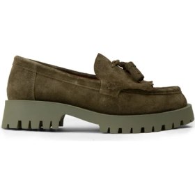 Resim Deery Kadın Hakiki Süet Yeşil Püsküllü Loafer - 02033ZYSLC01 