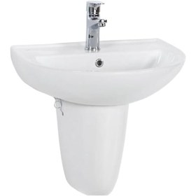 Resim Creavit 40 x 50 CM Batarya Delikli Lavabo + Yarım Ayak 