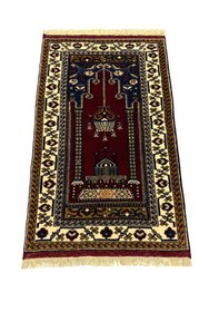 Resim El Dokuma Sıfır Yahyalı Namazlık 80x130 Kök Boya %100 Yün Seccade Kırmızı 