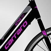 Resim Carraro Active 282 - 28 Jant 16'' 40cm (Xs-s) Kadro 21 Vites Şehir Bisikleti - Mat Siyah / Koyu Gri - Mor 