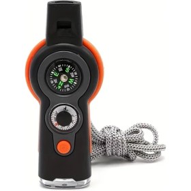 Resim Willowhaven Turuncu 7'li Hayatta Kalma Düdüğü Pusula Büyüteç Termometre Dayanıklı Abs 