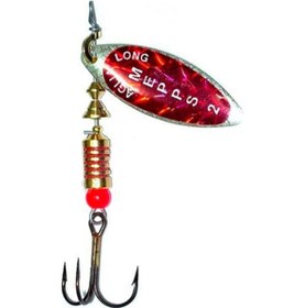 Resim Alabalık Turna Döner Olta Kaşık - Mepps - Aglia Long Redbo Gümüş-kırmızı No:2 