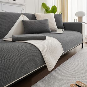 Resim 1 Adet Koltuk Örtüsü, Kaymaz Peluş Kenarlı Minimalist Tarzda Evcil Hayvanlar İçin Uygun Yatak Koruyucu ve Dekorasyon Ürün, 1-4 Kişilik L-Şeritli Kanepeler iÇin, 1. Sınif Kalite Makinede yıklanabilir Oturma Odası, 2'si 1 Arada Mobilya Slipcover 