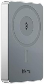 Resim MAG PRO Wireless 10.000 mAh 20W, MagSafe ve Saat Uyumlu Manyetik Kablosuz Powerbank, Gümüş Renk 