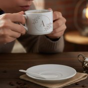 Resim Kişiye Özel Harfli Kaşıklı Nescafe Fincanı 