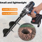 Resim Elektrik Gerektirmeyen, Sıvı Çelik Burgu Spiralı, Çiçek & Yatak Bitkisi Dikim Araç Seti - 1pc Metal Bahçe Spiral Delme Ucu - Hex Mil Delici, Çiçeklik 