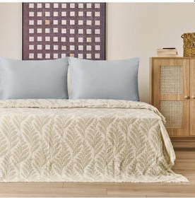 Resim Soft Sardin Tek Kişilik Yatak Örtüsü - Ekru / Haki - 160x220 Cm Çok Renkli 