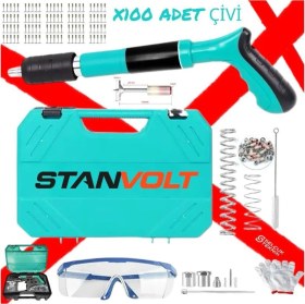 Resim Mekanik Çivi Tabancası Beton, Ahşap ve Çelik Çivi Tabancası 100 Adet Çivi 