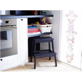 Resim IKEA Bekvam Basamaklı Mutfak Tabure Merdiven Siyah 43X50 
