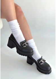 Resim Biçomi Winar Siyah Cilt Doldu Topuk Ayakkabı Çok Renkli 