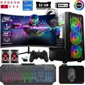 Resim Xaser Abyss X4 I5 12400F 32GB Ram 512GB M.2 Nvme SSD 8gb RX580 256BIT 23.8" 100Hz Curved Oyuncu Bilgisayarı 