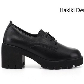 Resim Gönderi R Kadın Siyah Bağcıklı Kalın Topuklu Hakiki Deri Ayakkabı Gdza134m0410 siyah 