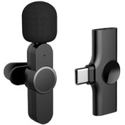 Resim Wezone 2.4g Kolluklu Kablosuz Mikrofon, Akıllı Gürültü Engelleme, 20m Aktarım Mesafesi, Type-c Arayüzlü, Cep Telefonu Canlı Yayın İçin 