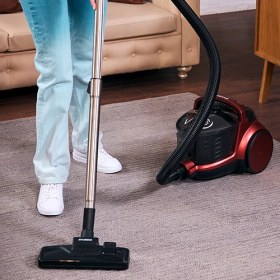 Resim Hyundai Toz Torbasız Süpürge 2'Li Aksesuar Kırmızı Renk - HC210M 