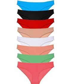 Resim Kadın 8 Adet Süper Eko Set Likralı Kadın Slip Külot Set 5 Çok Renkli 