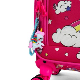 Resim Unicorn Desenli 4 Tekerlekli Çocuk Valizi, Eğlenceli Seyahat Arkadaşı - Unicorn Desenli 
