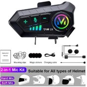 Resim Y10 2x Motosiklet Kask İntercom Çift Eşleşme Rgb Işıklı Bluetooth Kulaklık 5,3 