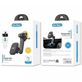 Resim Go Des GD-HD310 Magnetik 360 Derece Dönebilen Dirsek Ve Başlıklı Telefon Tutucu Havalandırma Tasarım - Siyah 