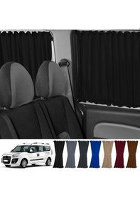 Resim Pandami Fiat Doblo Iı Uzun Şase 2010-2023 Uyumlu Siyah Raylı Oto Perde Takımı 