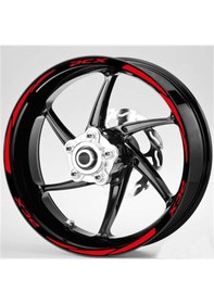 Resim Kırmızı Pcx Yazılı 3 Parçalı Reflektif Kırmızı Jant Şeridi N11.49666 