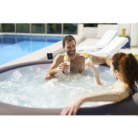 Resim Lay-z-spa Dominica Smart Hydrojet 6001s Enerji Tasarruflu Şişme Spa Havuzu, Mobil Uygulama Kontrollü, 4-6 Kişilik Gri 
