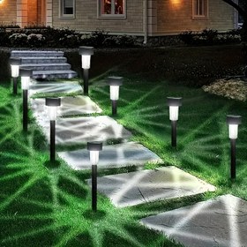 Resim 10 adet Güneş Enerjili Peyzaj Lambası - Uzun Ömürlü Dış Mekan Aydınlatması IP44 Su Geçirmez - Yollar, Verandalar, Bahçeler, Çimler ve Sürücü Yolları için İdeal, Güneş Enerjili, Yarı Gömme Montaj, Plastik Malzeme, Kurulum Donanımı Dahil, Dış Mekan Aydınlatması için Güneş Lambaları 