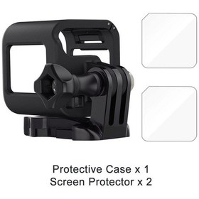 Resim E2031-2-gopro Oturum 5 4 Temperli Cam Ekran Koruyucu İçin Go Pro Oturum 4 5 Gopro Hero 5 Oturum Kamera Aksesuarları Için Çerçeve Kılıf 