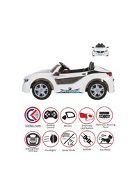 Resim Pilsan Speed Sonic Akülü Araba 12 Volt Kumandalı Beyaz Beyaz - Mavi 