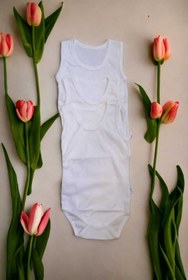 Resim salarticaret Bebek Basic Ribana Bisiklet Yaka Fitilli 3lü Atlet Body -KREM 